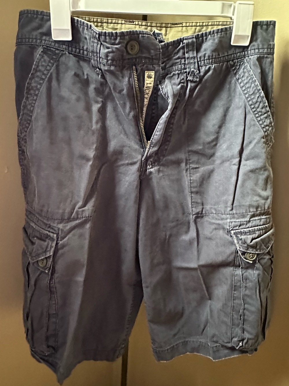 Lucky Men's Cargo Shorts - Navy Blue Size 30